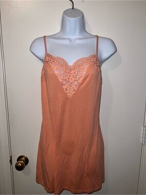 Victoria's Secret Peach Lace-Trim Slip